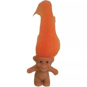 Miniature Troll Action Figure Doll Orange Hair Vintage 1980s New Old Stock Prize